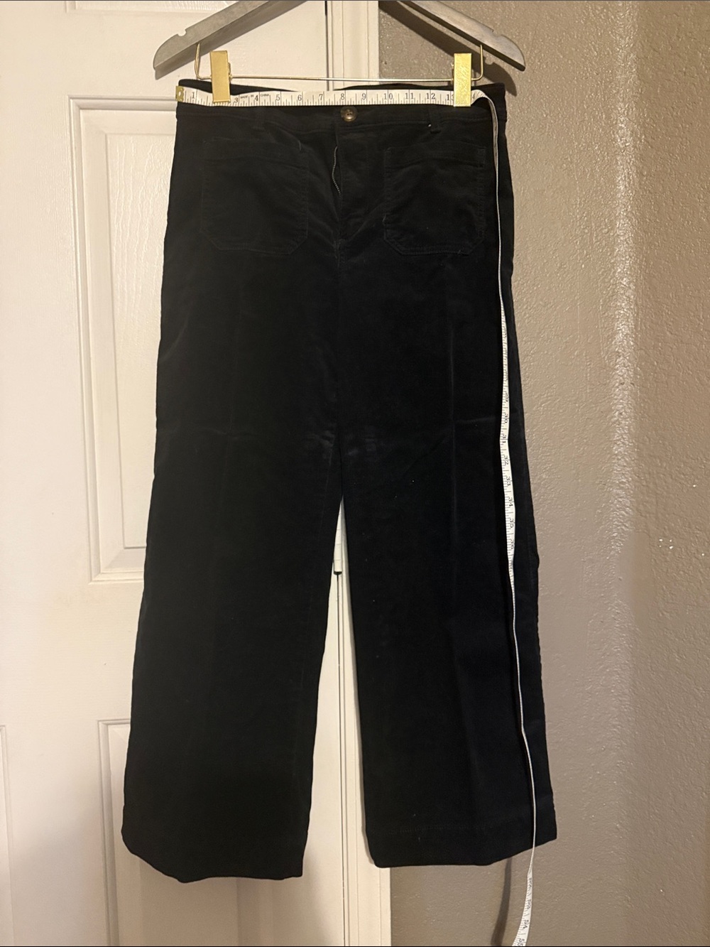 LOFT Wide-Leg Black Corduroy Pants